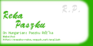 reka paszku business card